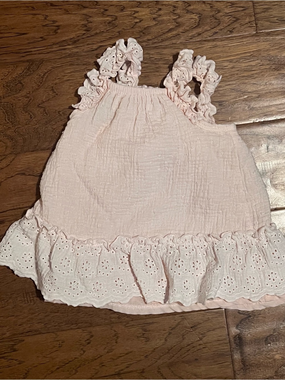 Rachel Zoe Soft Blush Eyelet Ruffle Baby Tank